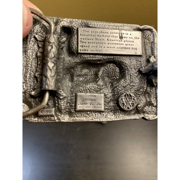 Lot Of 2 Vintage Belt Buckles Siskiyou Bergamot Antelope & Double Horse - Picture 6 of 10